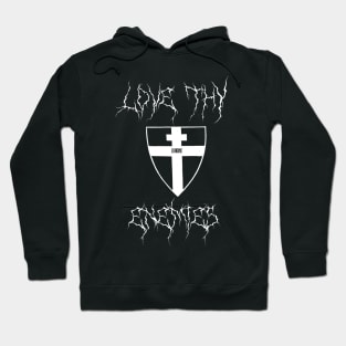 Love Thy Enemies Black Metal Orthodox Cross Shield Eirene Hoodie